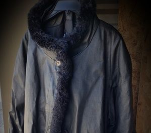 TIBOA LEATHER COAT Sz L